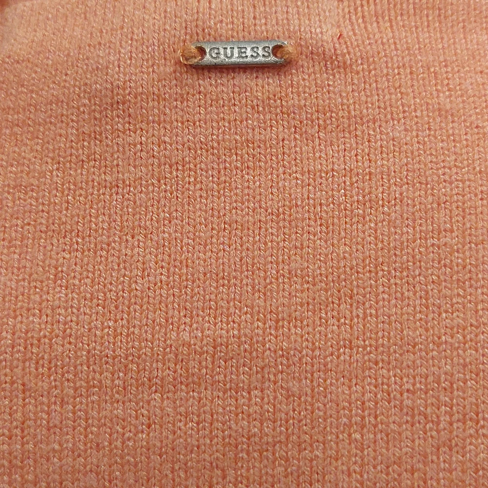 Guess Orange V-Neck Sweater Lightweight Knit - Picture 6 of 10